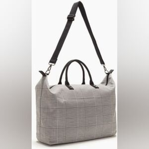 Lulu Dharma Weekender Stylish Black and White Checkered Bag New With Tags